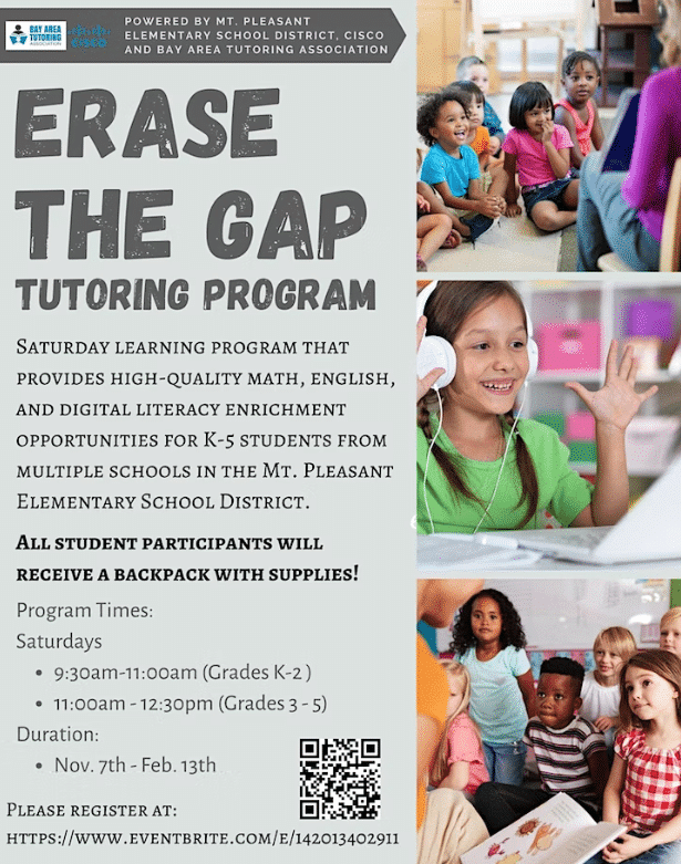 Erase the Gap Tutoring Program - Bay Area Tutoring Association