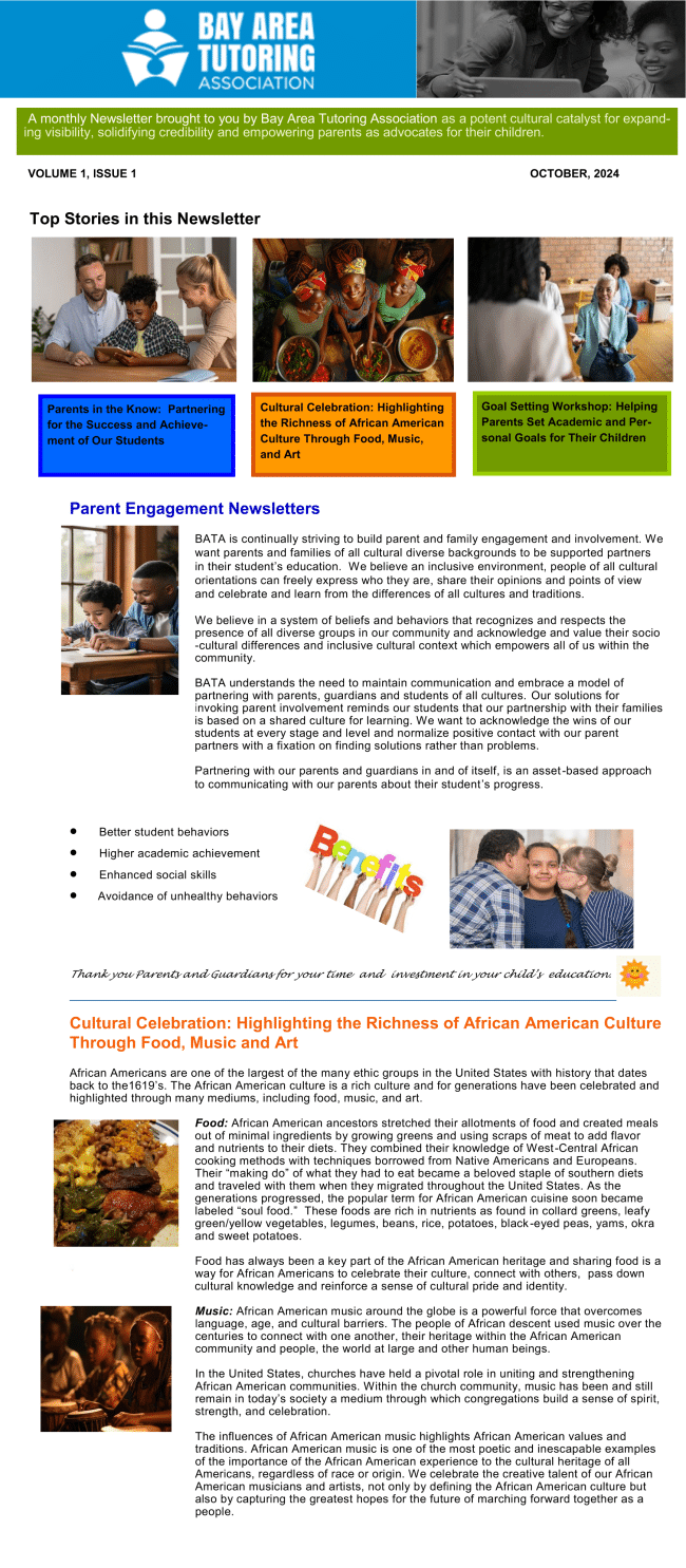BATA October 2024 AAEI Parent Newsletter
